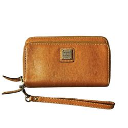 Dooney & Bourke City Double Zip Natural Saffiano Leather Wallet