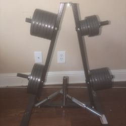 Telk fitness weight stack with weight holder and interchangeable dumbell bars