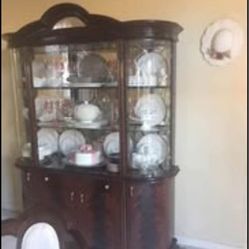 “Italian Farmhouse Dining Table + 8 Chairs + China Cabinet”