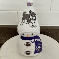 New Handmade Washington UW Huskies Snowman