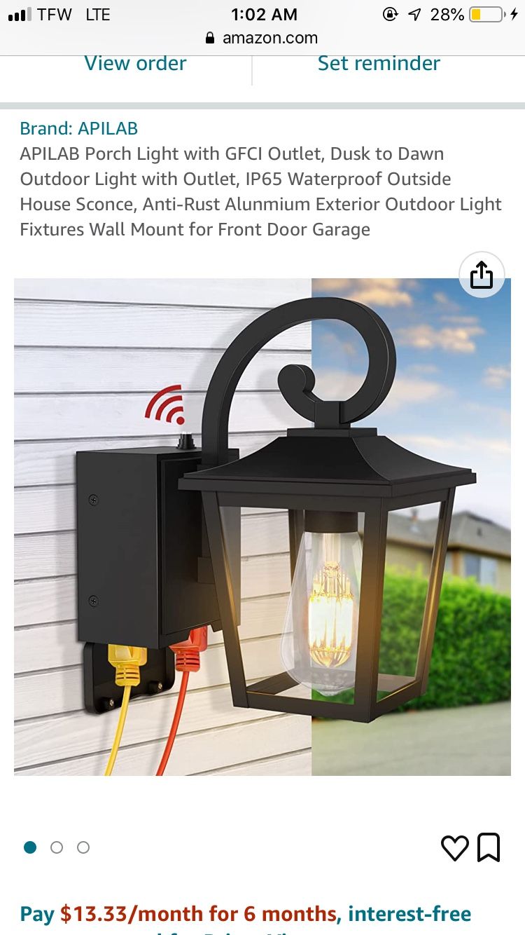 Outdoor light with GFCI outlet