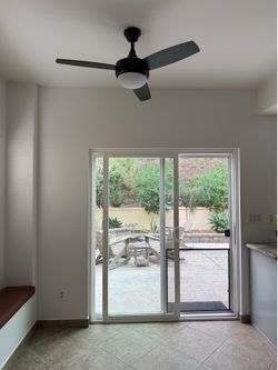 Modern Harbor Breeze Beach Creek 44-in Matte Black LED Ceiling