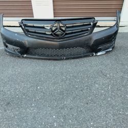 2011-2014 Mercedes C250/300 Front Bumper With Grill And Emblem And Fog Light And Inner Fillers With Accessories 