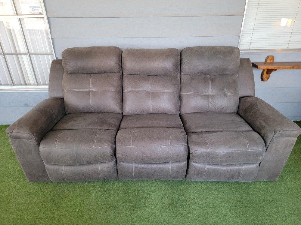 Brown Microfiber Couch/Recliner