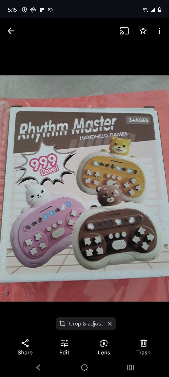 NEW Rythm Handheld Music Rhythm Speed Push Game Console Children Toys Electronic