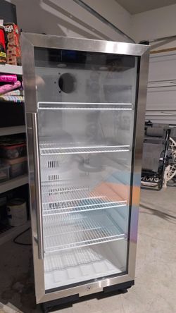 Glass front refrigerator