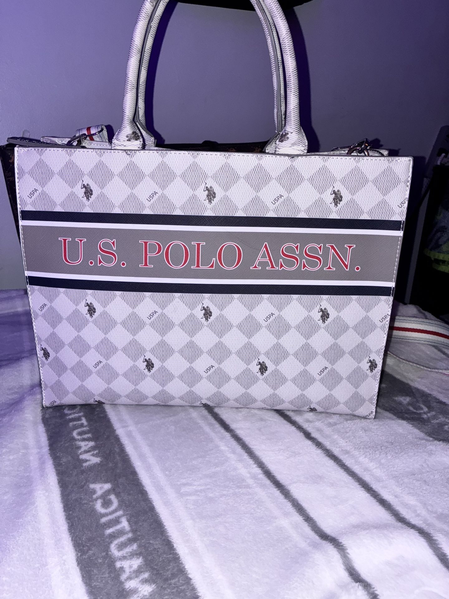 U.S. Polo Assn. Diamond Stripe Book Tote