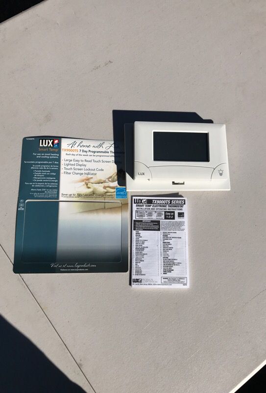 Lux TX9000TS Touchscreen 7 Day Programmable Thermostat