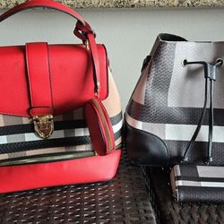 Fashion Casual Faux Leather Shoulder Bag Mini Backpack, Purse, Hand Bag for Women 2pc