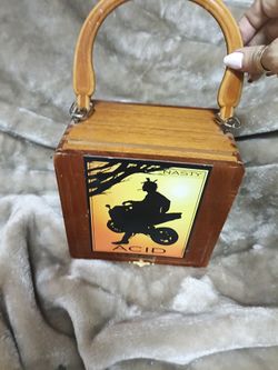 Vintage "ACID" Wooden cigar purse. Fun and Unique.