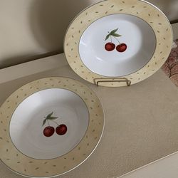 2 Cherry Farm Shallow Bowls