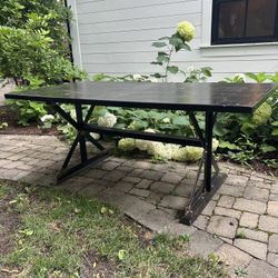 Custom-Built Dark Wood Dining Table