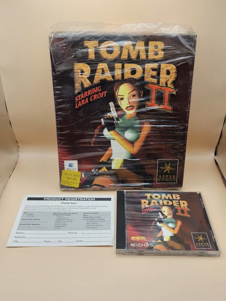 Tomb Raider II Gold Starring Lara Croft (Mac OS) Big Box W Registration Card