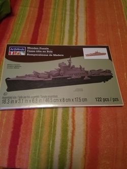 Artminds Wooden Puzzle Military Cruser