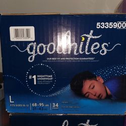 Goodnites Diapers Size LARGE 34 CT