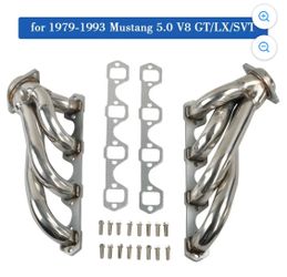 Stainless steel Exhaust Manifold Headers for 1(contact info removed) Mustang 5.0 V8 GT/LX/SVT