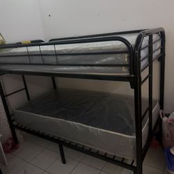 Twin Over Twin Bunk Bed With 2 Mattress All New Furniture And Free Delivery Free Install 