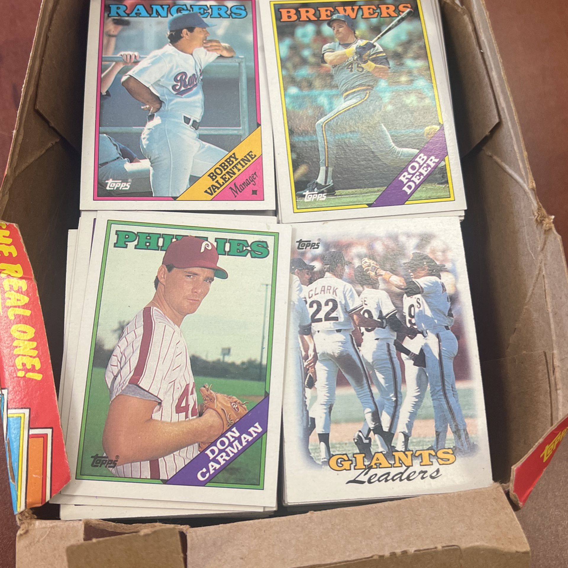 box of topps baseball cards assortment 