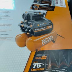 Rigid Dual  tank Air Compressor And New 5o Ft Hose