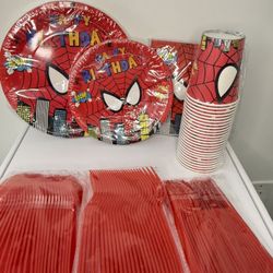 Spider-Man Birthday For 25 people Birthday Party Supplies Kids Paper Plates Napkins Cup