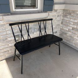 Black Metal Bench 
