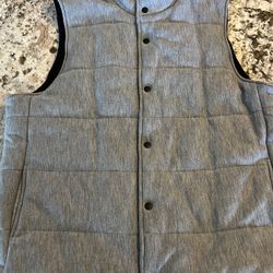 XL Mens Nordstrom Gray Puffer Vest Winter Mens Shop Jacket Outdoor Button Pocket