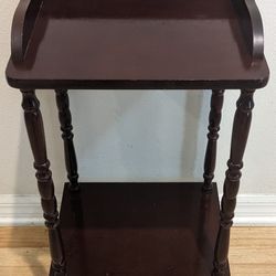 Two Tier Dark Brown Side Table