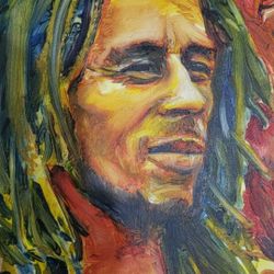 Bob Marley portrait oil painting