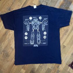 Rare Vintage Mighty Morphin Power Rangers Megazord Japan Style Shirt Sz 2xL