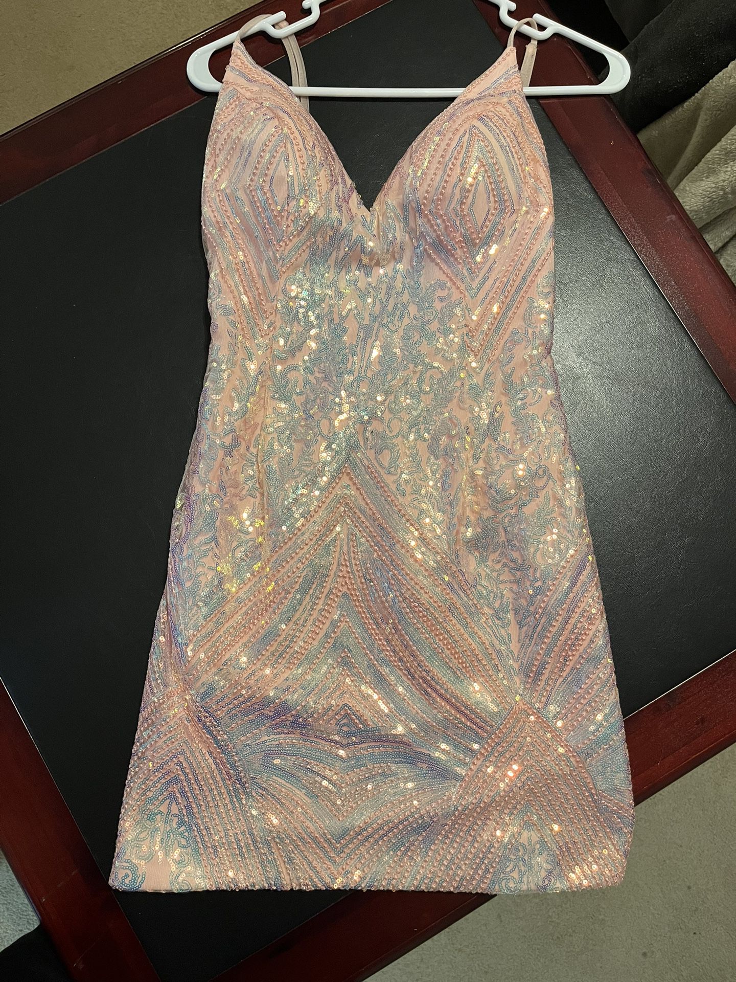 Cocktail Dress NWOT Pink And Iridescent 