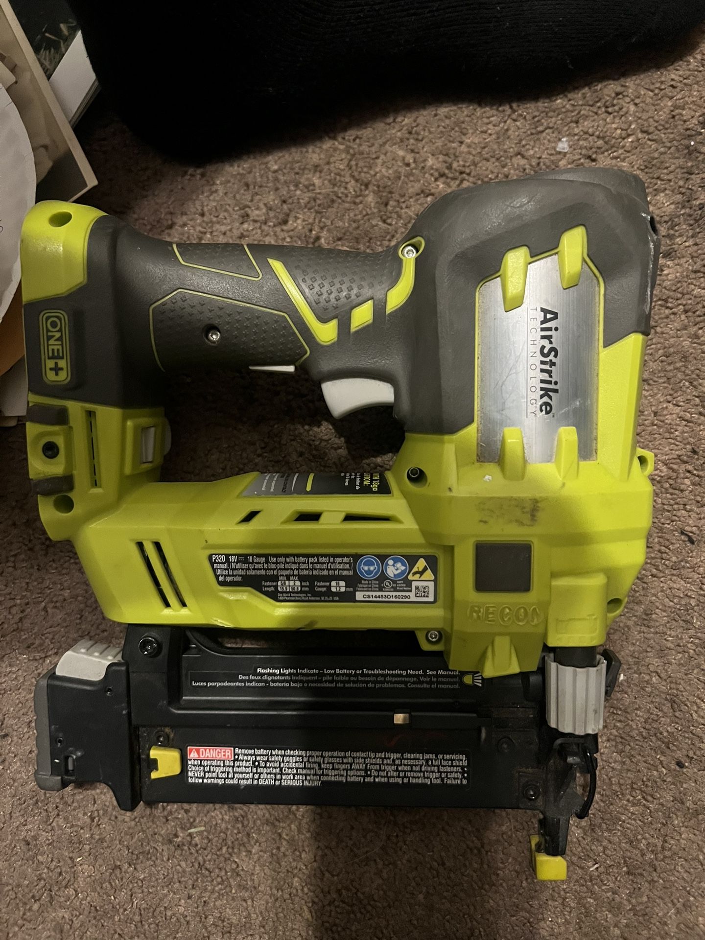 18 Volt Ryobi 18g Brad Nailer