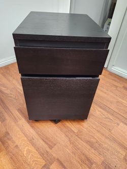 Two drawer wooden filing cabinet