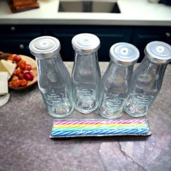Ernesto l Set of 4 l Drinking Jars w/ Lids & Straws l Glass l 14.5 oz. l NIB