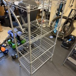 Metal Wire Shelving Unit 4-Tier Adjustable Rack 43x21.5x13.5 Storage Organizer