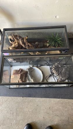 2 terrariums with accessories $40 each