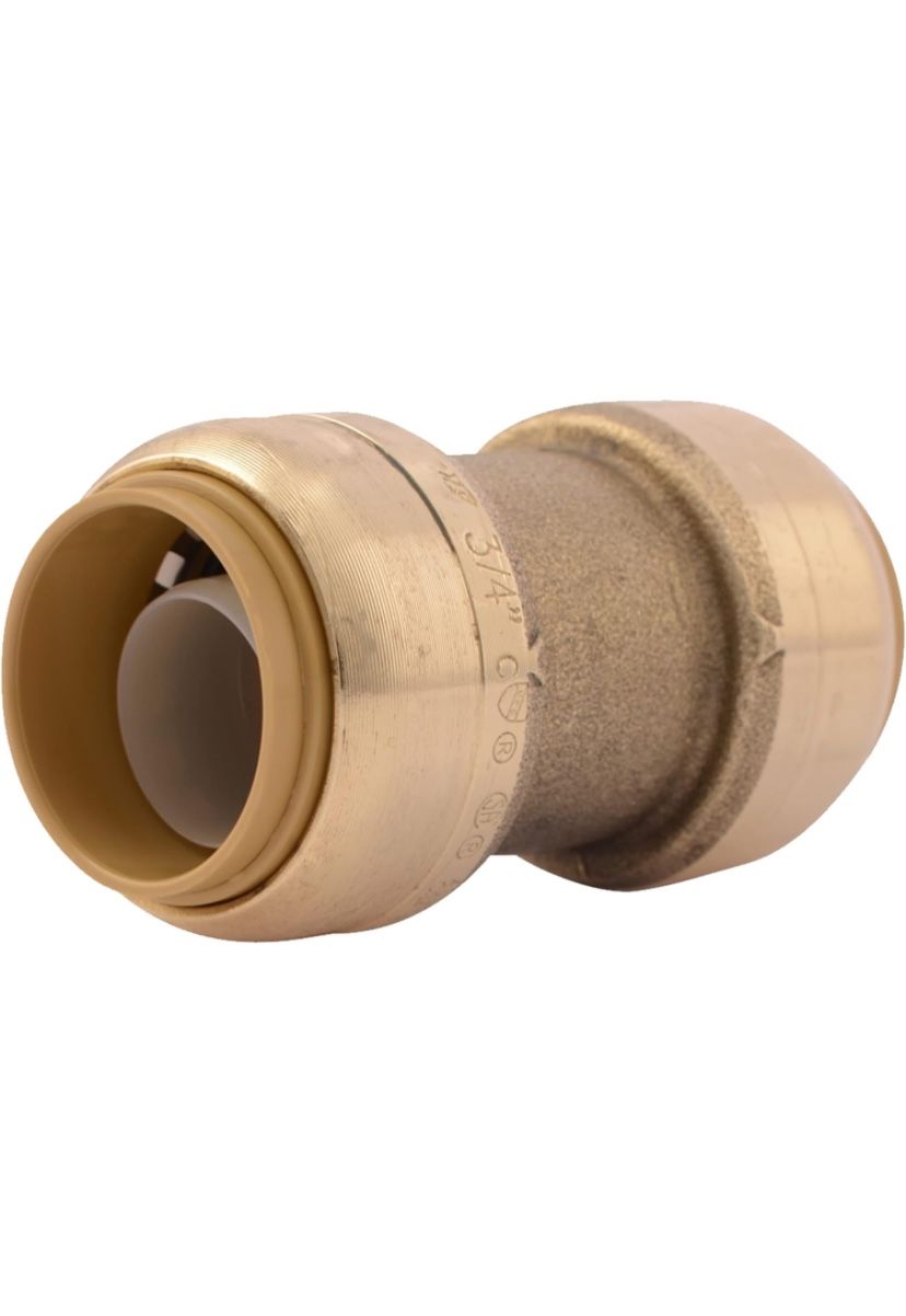 SharkBite 3/4 Inch Coupling, Push to Connect Brass Plumbing Fitting, PEX Pipe, Copper,