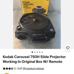 Kodak Carousel 750H Slide Projector Working In Original Box W/ Remote