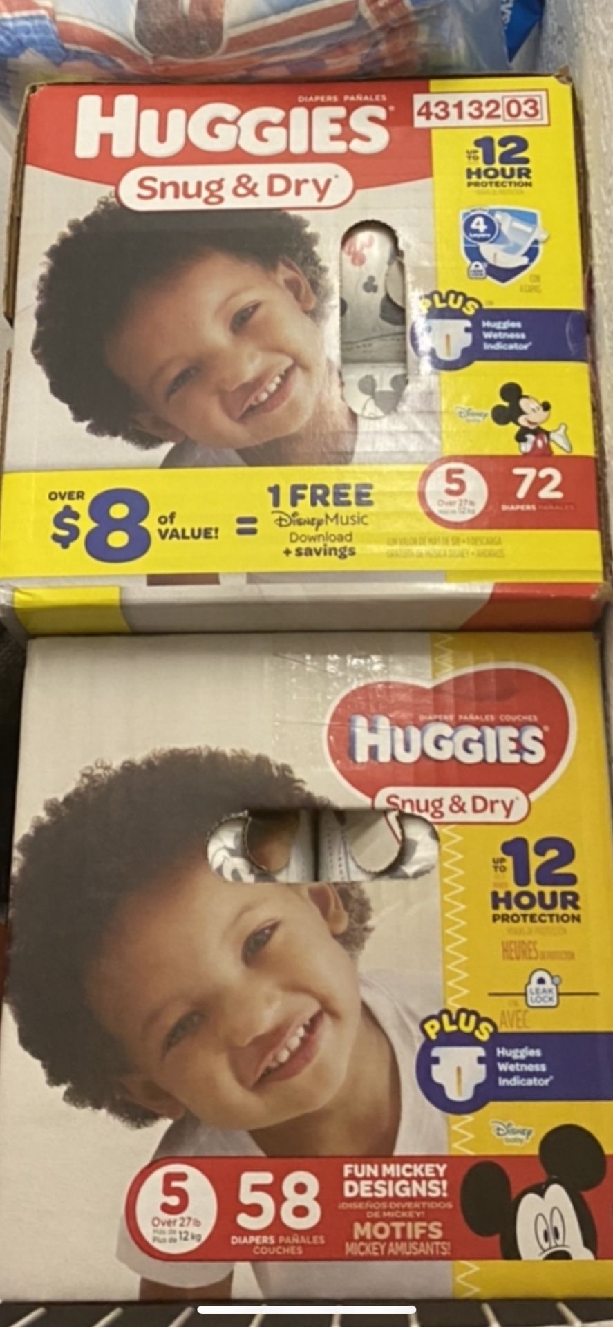TWO Size 5 Diapers box’s