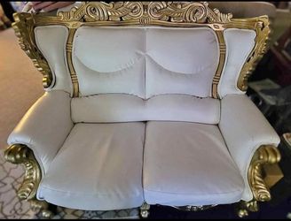 Ivory & Gold XL Throne Chair/Loveseat
