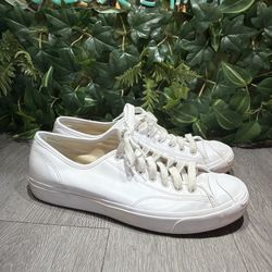 Converse Jack Purcell Shoes Mens Size 11.5 White Leather Low Top 164225C