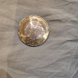 Moneda Mexicana Conmemorativa De 20 Pesos $3 Dlrs