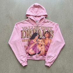 Pink vale/valley dreams hoodie -M