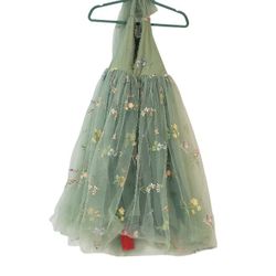 2BUNNIES Girls 9-10y Floral Garden Embroidered Tulle Strap Flower Dress Maxi NWT