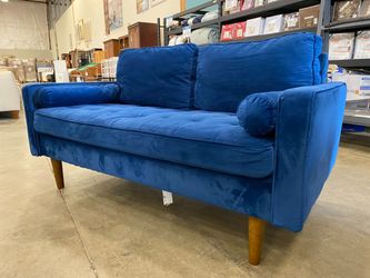 Royal Blue Tufted Petite Loveseat