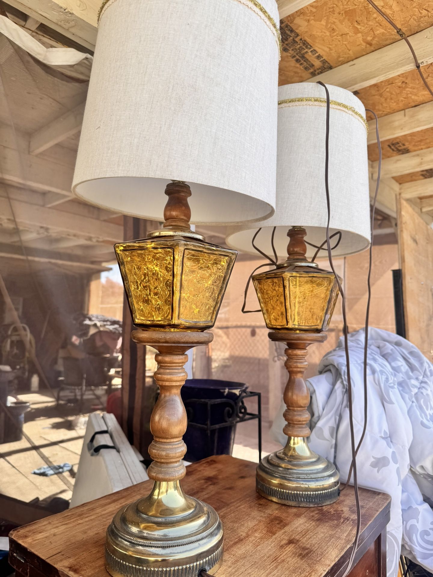Antique Three-Way Lamps With Custom Fairy Lights