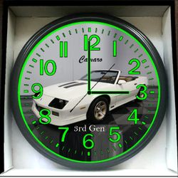 3rd Generation Chevy Camaro Glow In The Dark Wall Clock New!