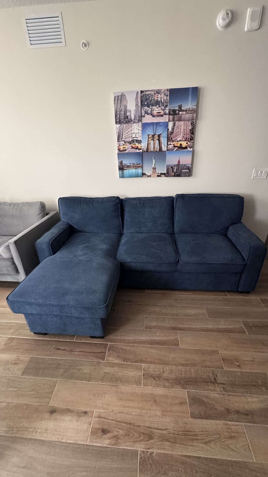 Sleeper Sectional Sofa With Storage Space Usb Port And 2 Cup Holders
