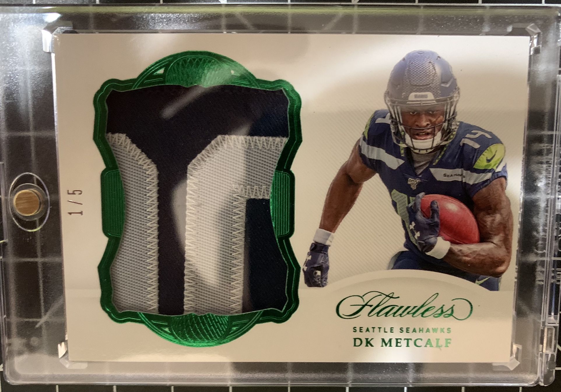 2019 Panini Select Flawless DK Metcalf Rookie RC Emerald #01/05 Seattle Seahawks