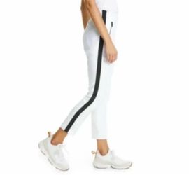 NWT Rag & Bone Pants Simone White Ankle High Rise Zipper Side Stripe Size 10