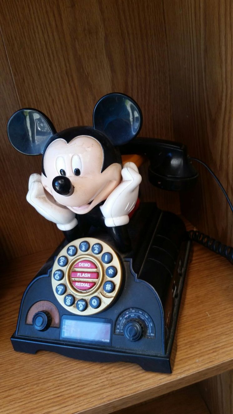 Antique Mickey Mouse dial rotary talking telephone